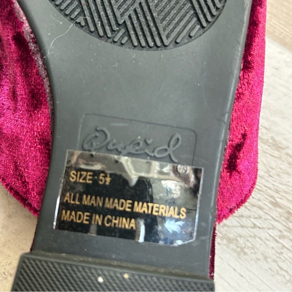 Velvet Bow Burgundy Mule Size 5 1/2 Christmas / Valentines Slip On Dress Shoe - Picture 7 of 7